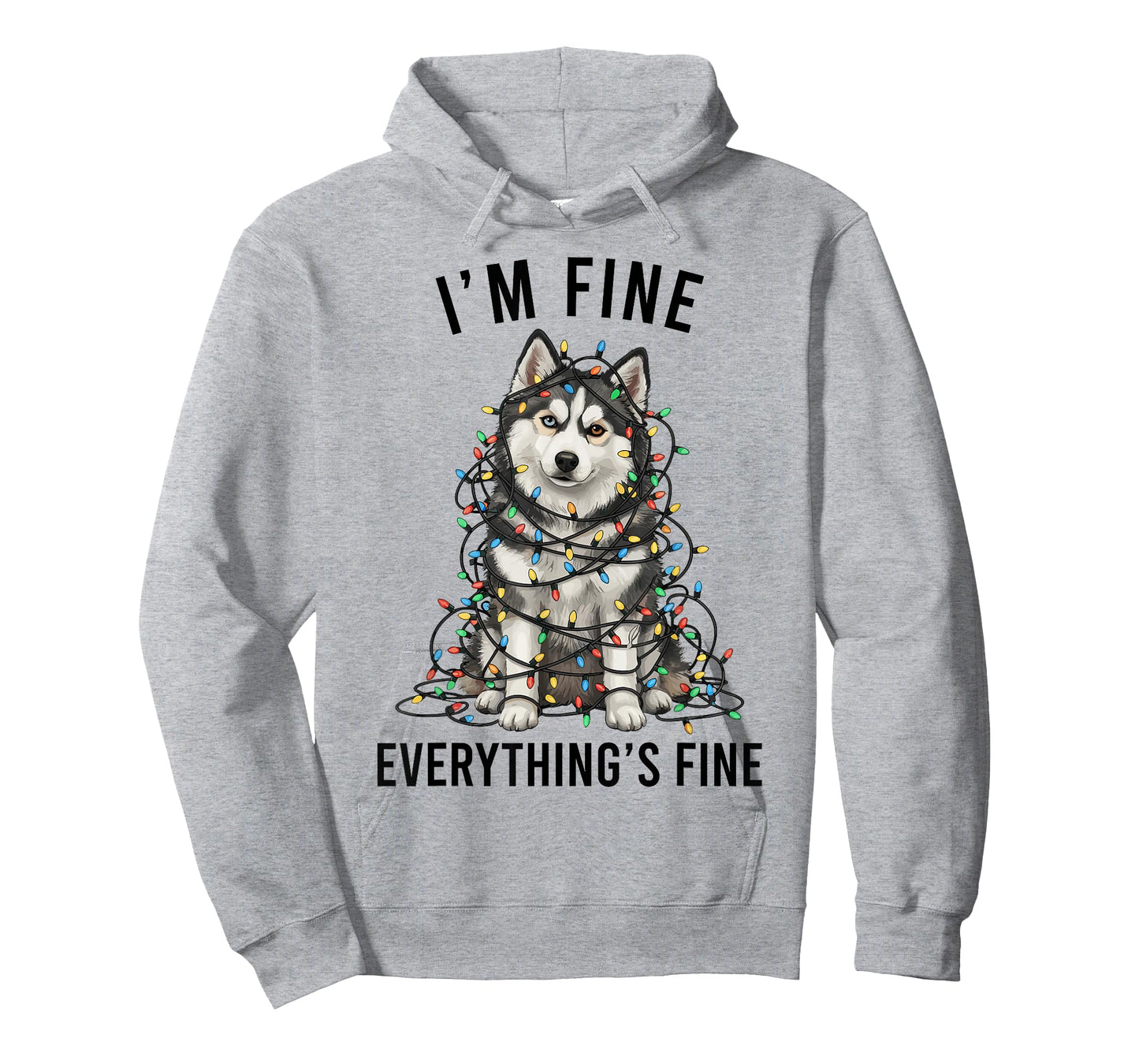 Pomsky Christmas I'm Fine Everything is Fine T-Shirt