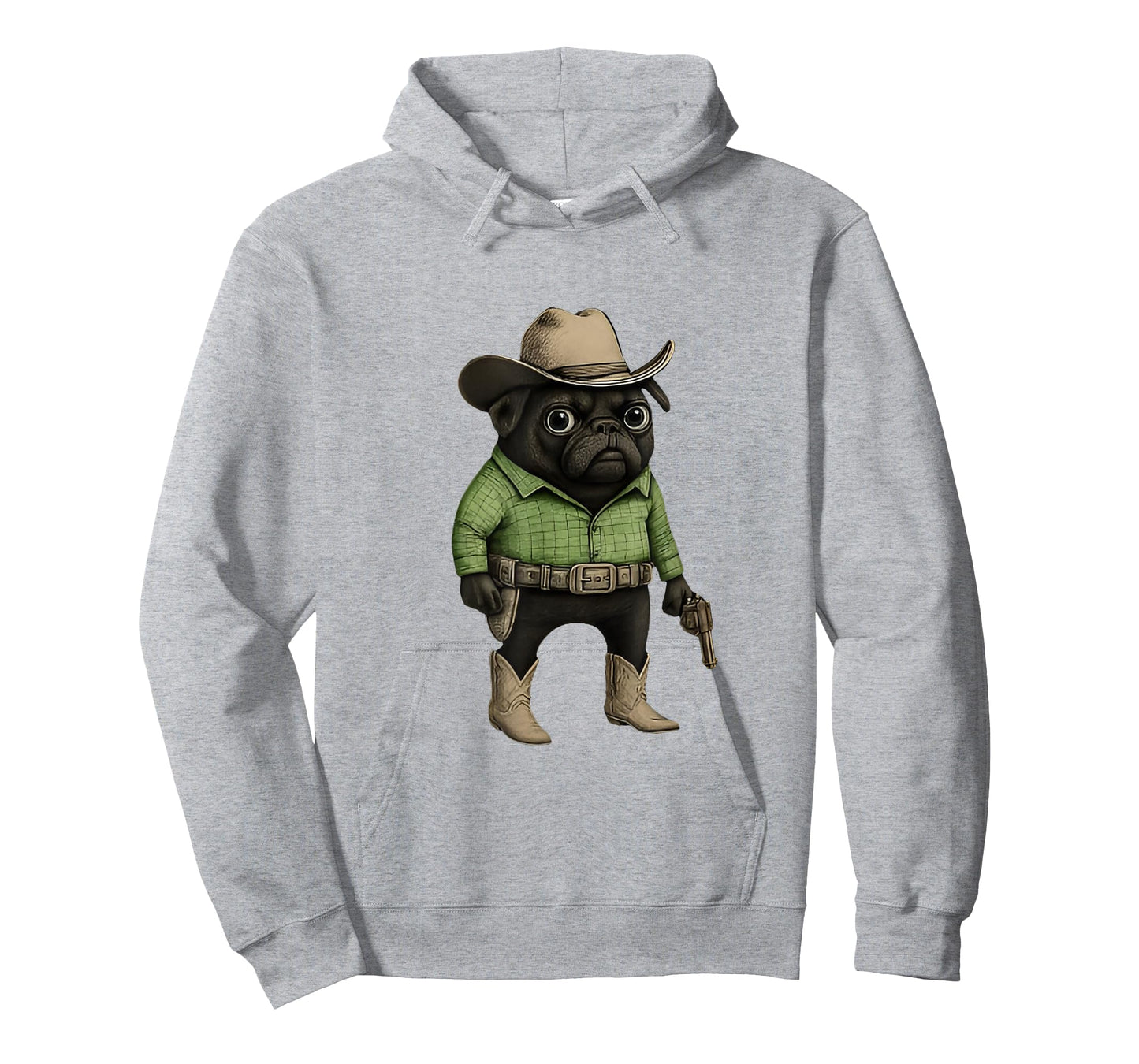 Funny Cowboy Pug Dog Western Costume Pug Cowboy Meme T-Shirt