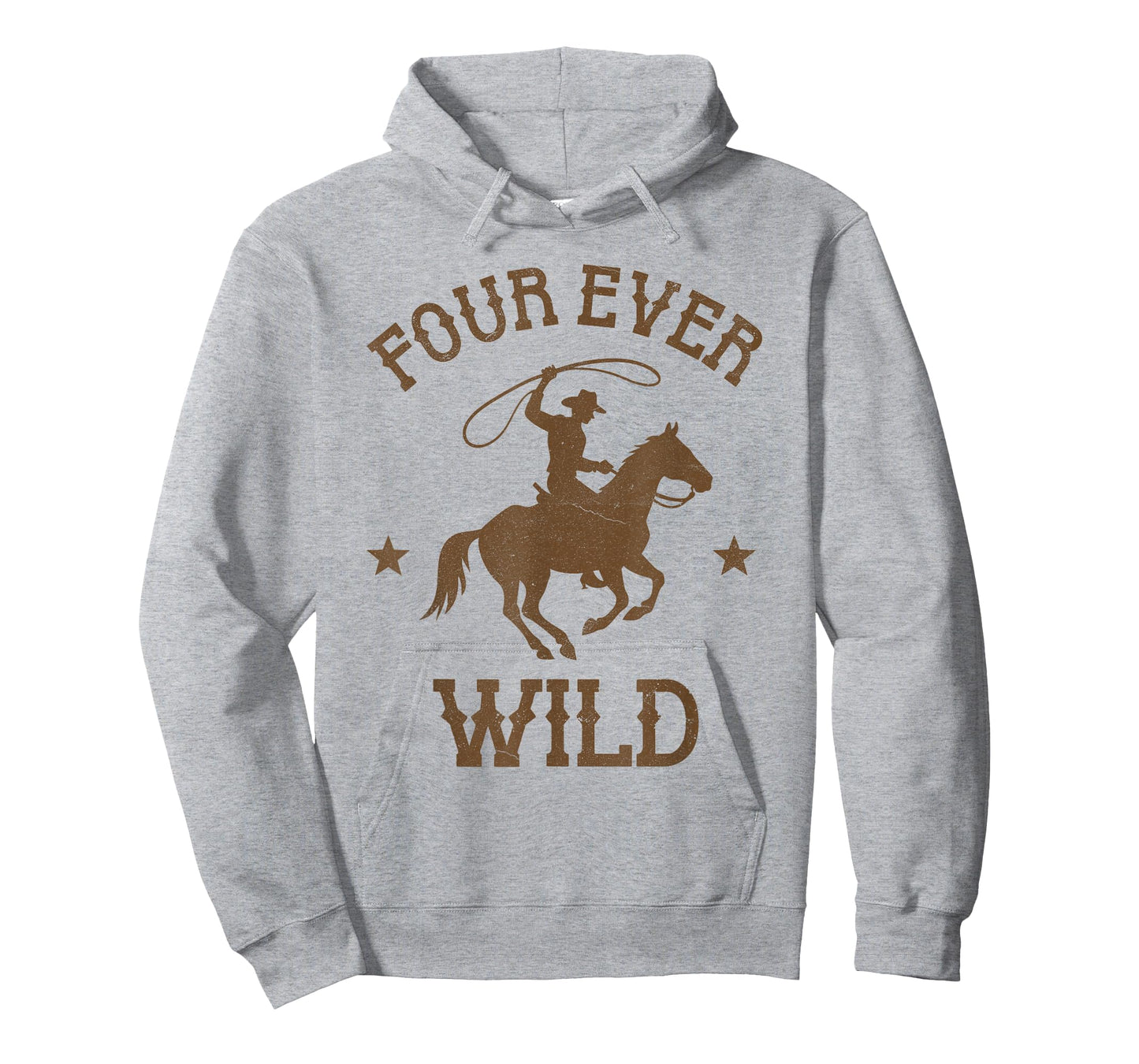 Four Ever Wild 4th Birthday Cowboy 4 Year Old Western Bday T-Shirt