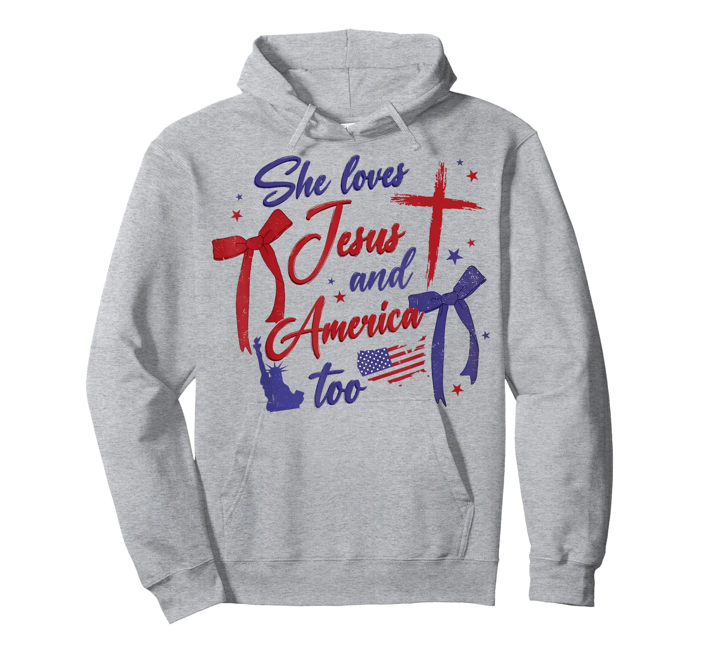 4th Of July She Loves Jesus And America Too Christian Faith T-Shirt