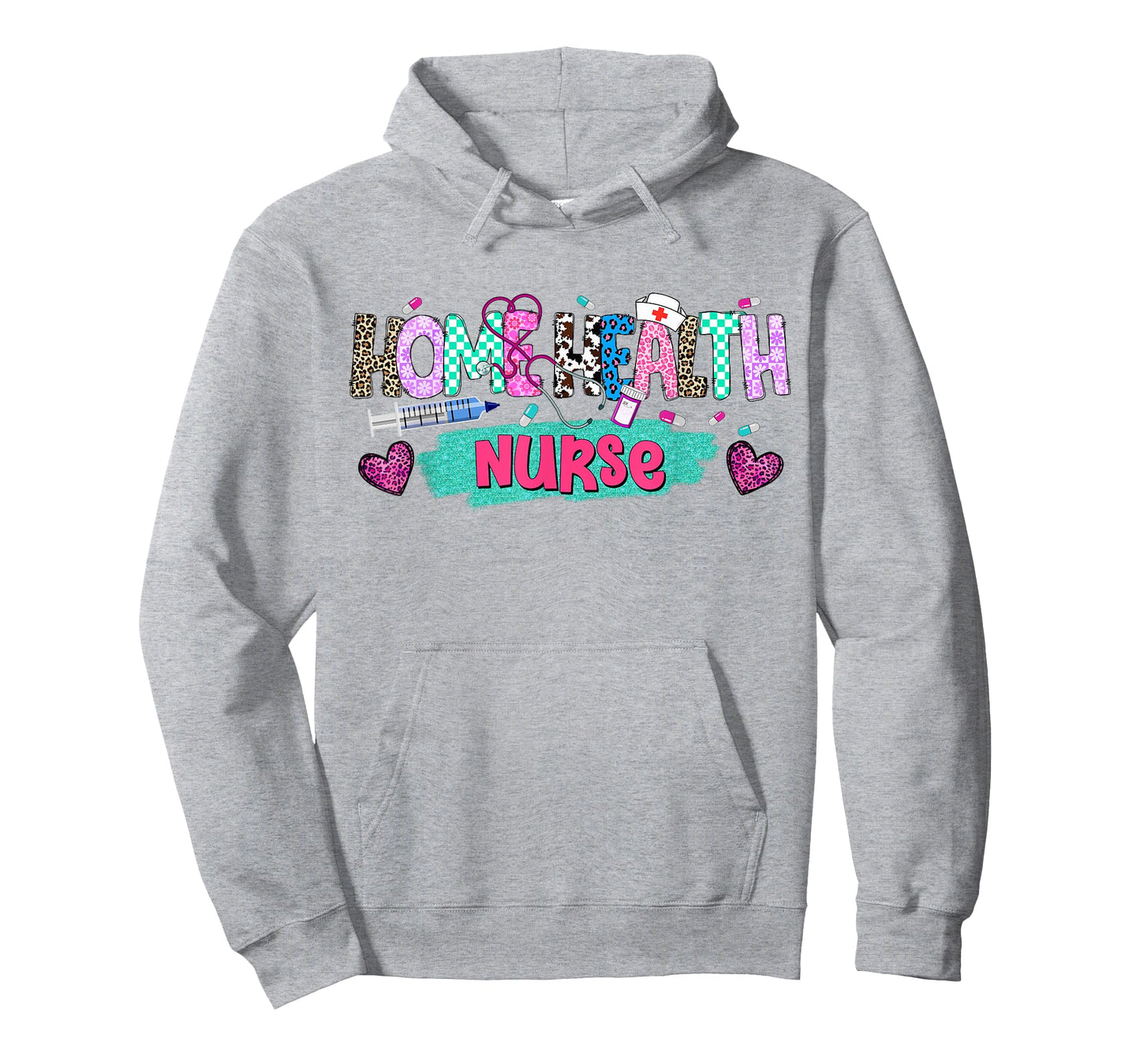 Home Health Nurse Shirt Leopard Stethoscope Women Men Girl T-Shirt