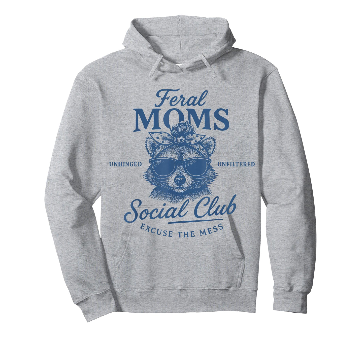 Feral Moms Social Club Retro Raccoon Trendy Funny Mom Life T-Shirt