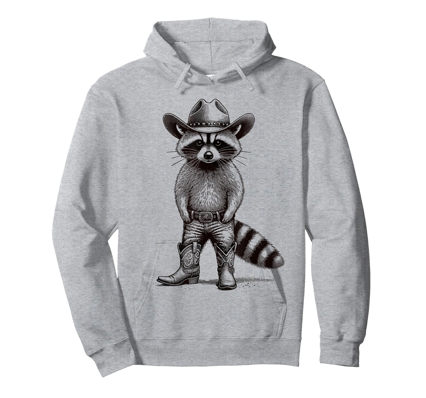 Country Animal Themed Gifts For Men, Women & Youth Vintage Cowboy Hat Raccoon & Cowgirl, Funny Western T-Shirt
