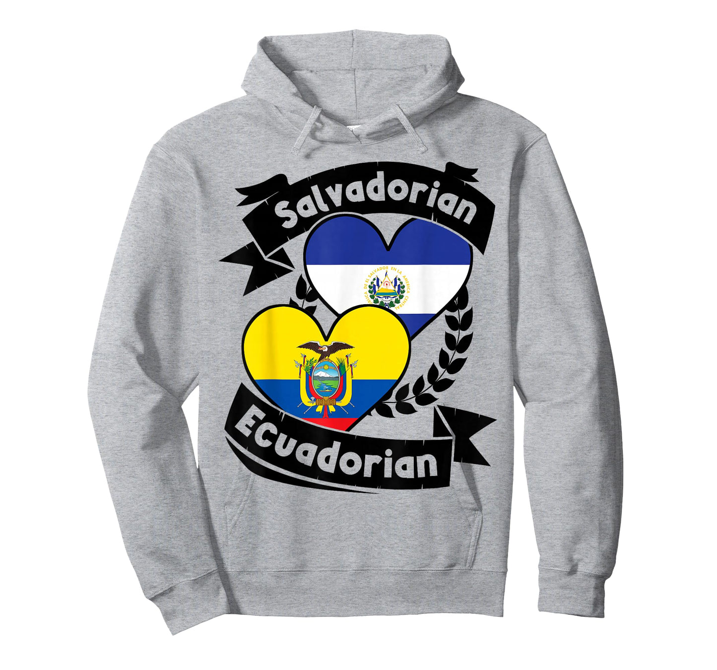 Salvadorian Ecuadorian Heart Flags El Salvador Ecuador T-Shirt