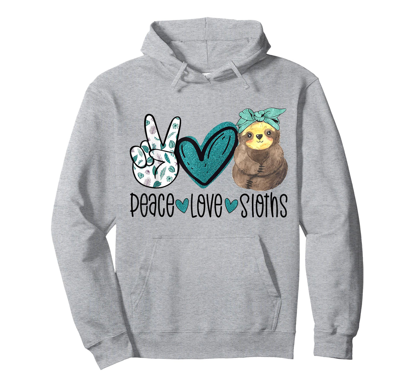 Peace Love Sloths Funny Sloth Gift Hippie Peace T-Shirt