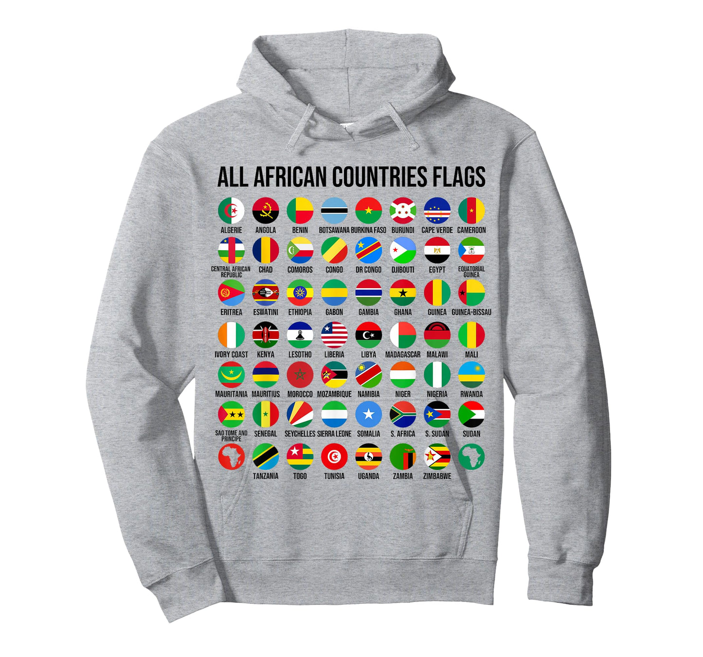 Flags of the Countries of Africa 54 Flag African Geography T-Shirt