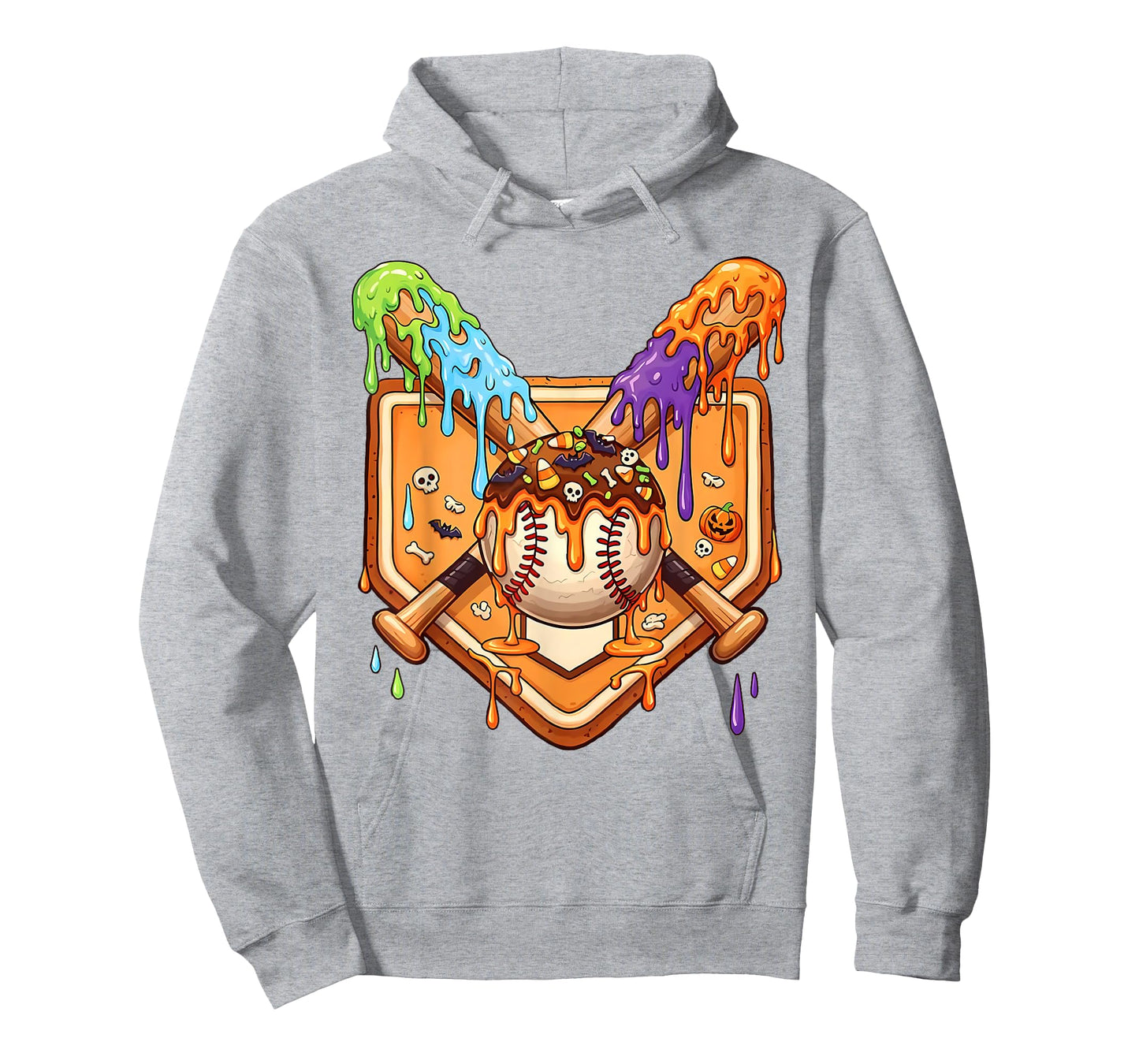 Baseball Home Plate Halloween Ice Cream Drip Men Boys Kids T-Shirt