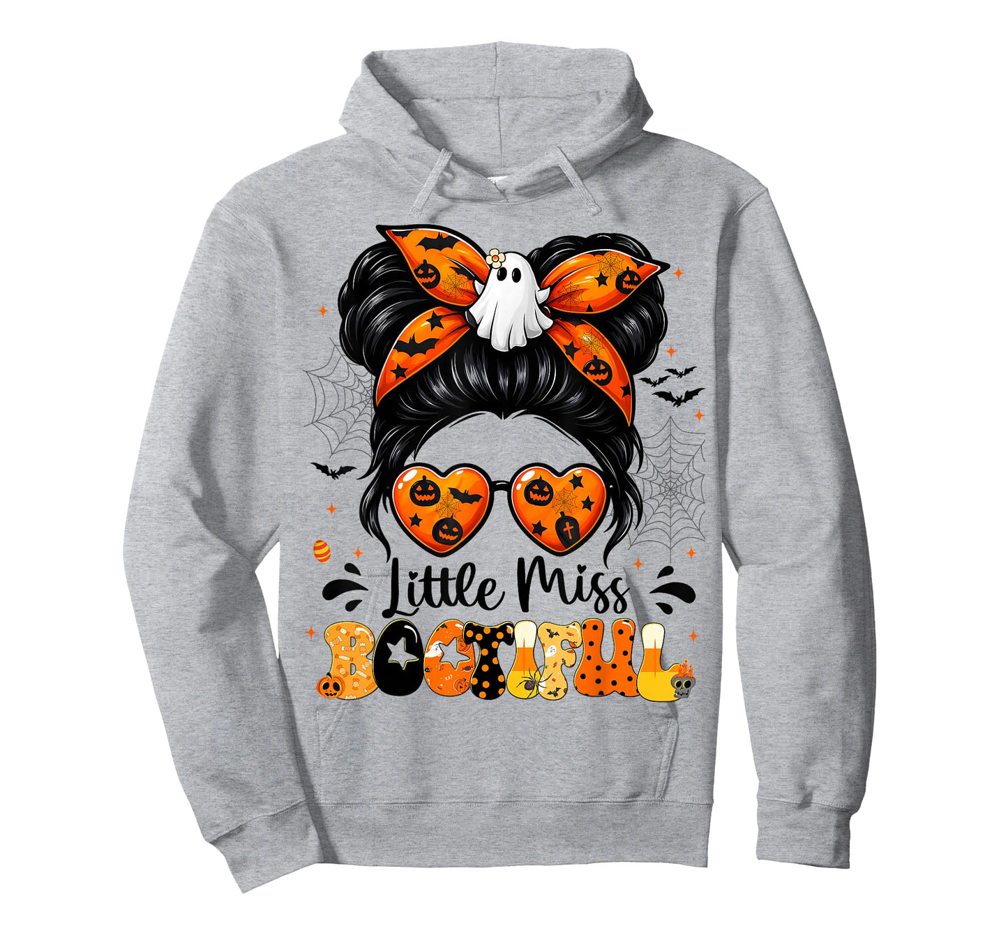 Little Miss Bootiful Messy Bun Halloween Costumes Girl Kid T-Shirt
