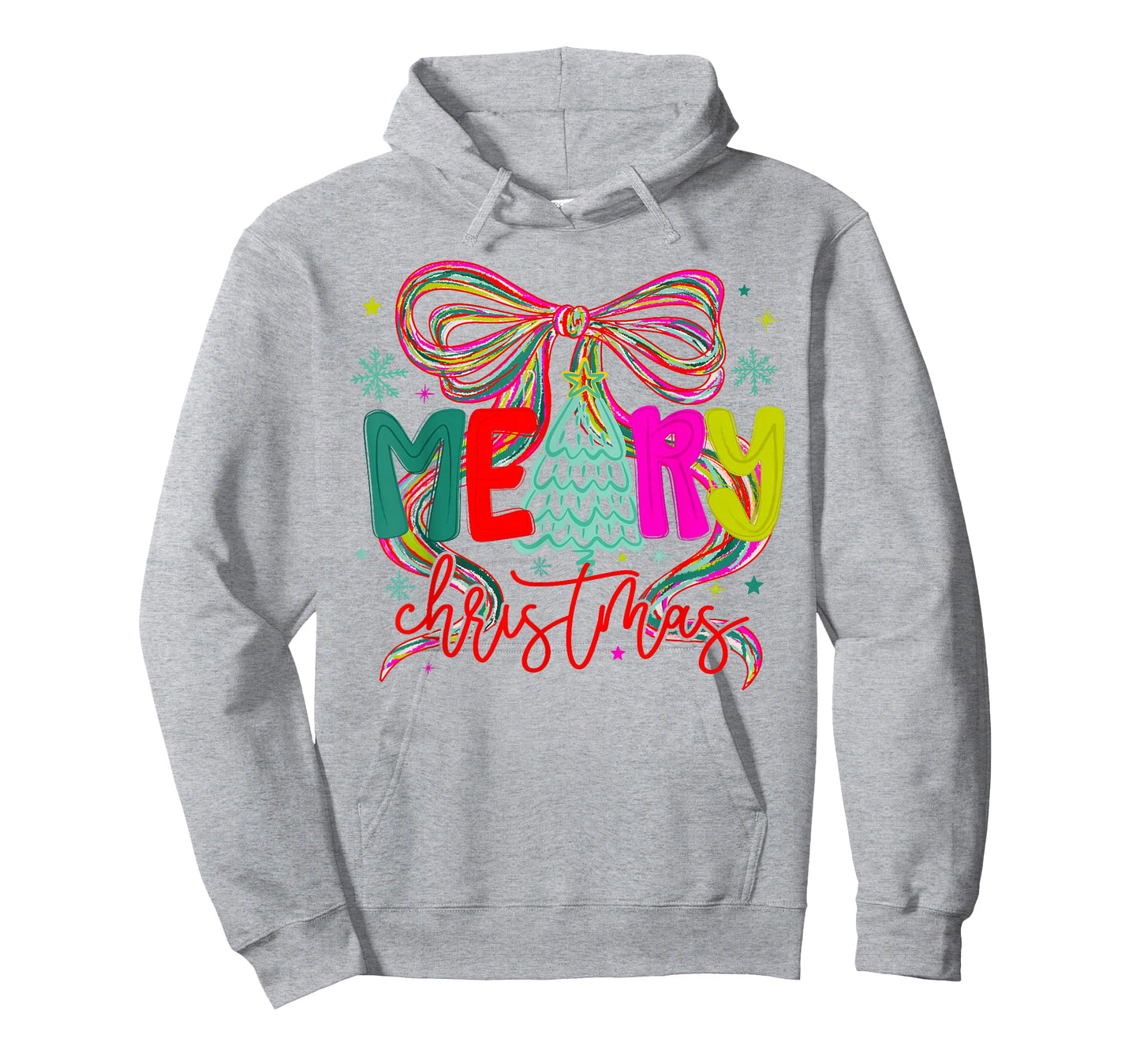 Coquette Bow Merry Christmas Preppy Xmas Pajamas Women Kids T-Shirt