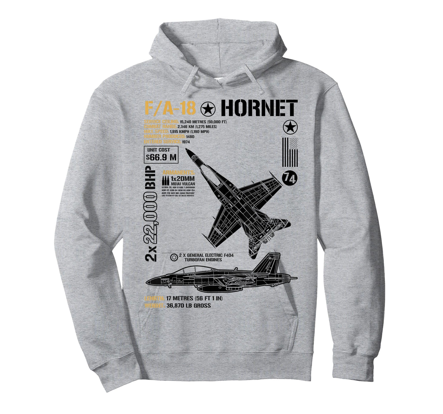 FA-18 Hornet Anatomy F-18 Fighter Jet Military Airplanes T-Shirt