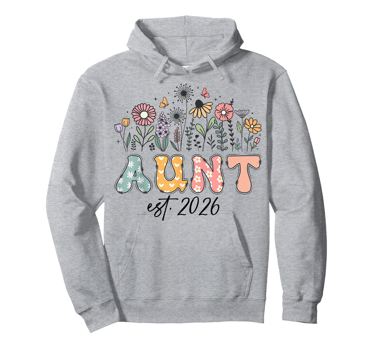 Promoted to Aunt Est. 2026 Wildflower Family Matching T-Shirt