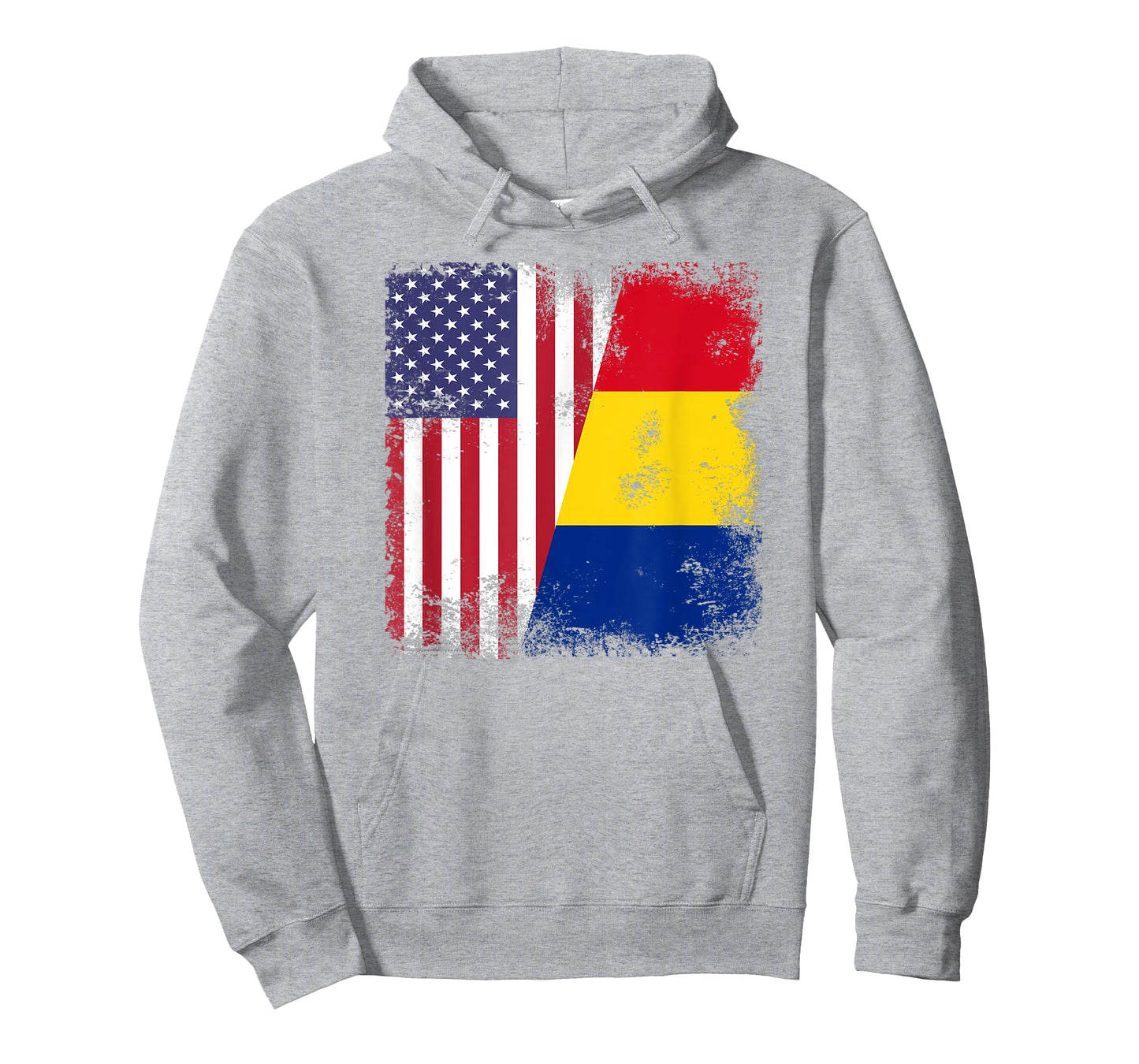 Half Romanian Flag T-Shirt | Vintage Romania USA Gift