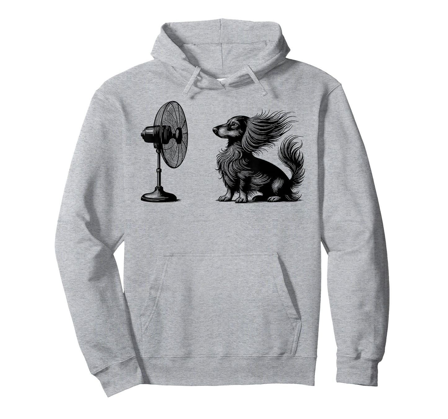 Funny Long haired Dachshund Dog with Fan Doxie Wiener Dog T-Shirt