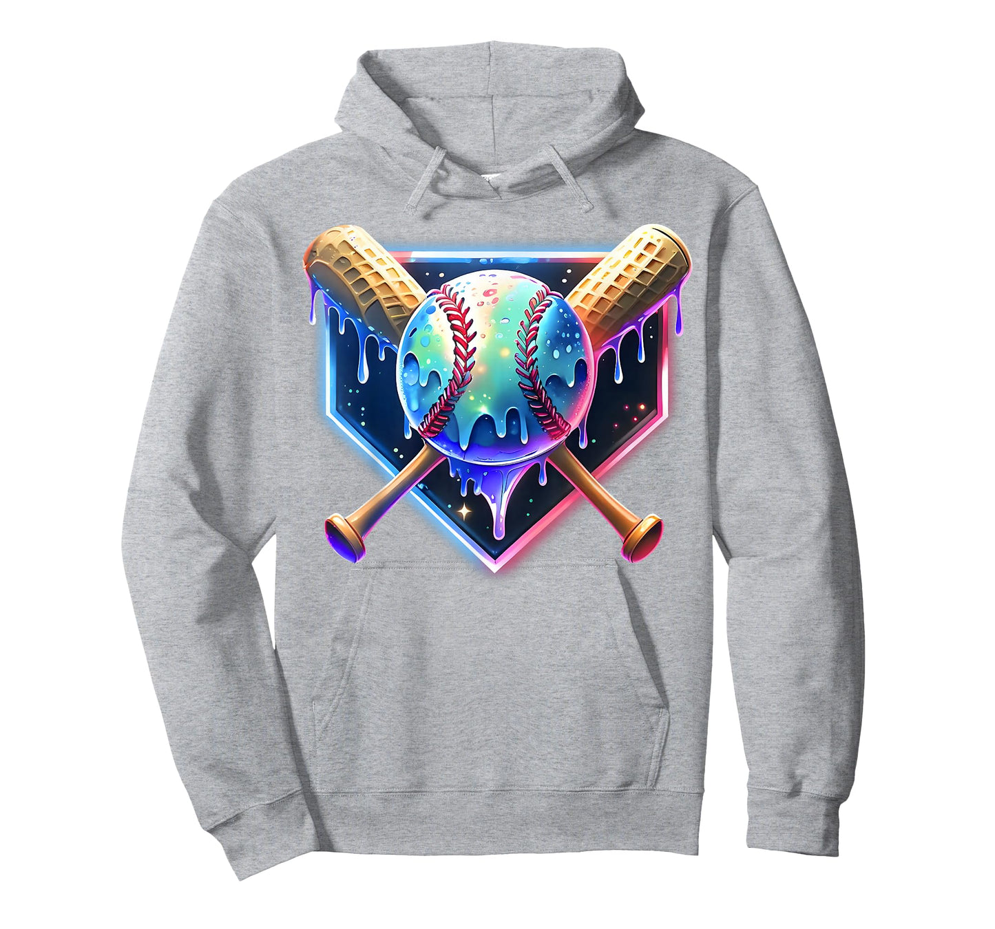 Baseball Drip for Boys Home Plate Ice Cream Drip Youth Sport T-Shirt