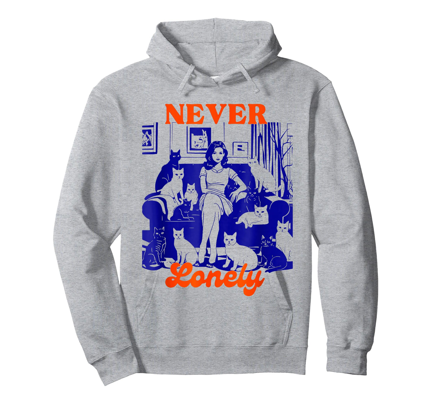 Never Lonely Cat Lover Humor Art T-Shirt