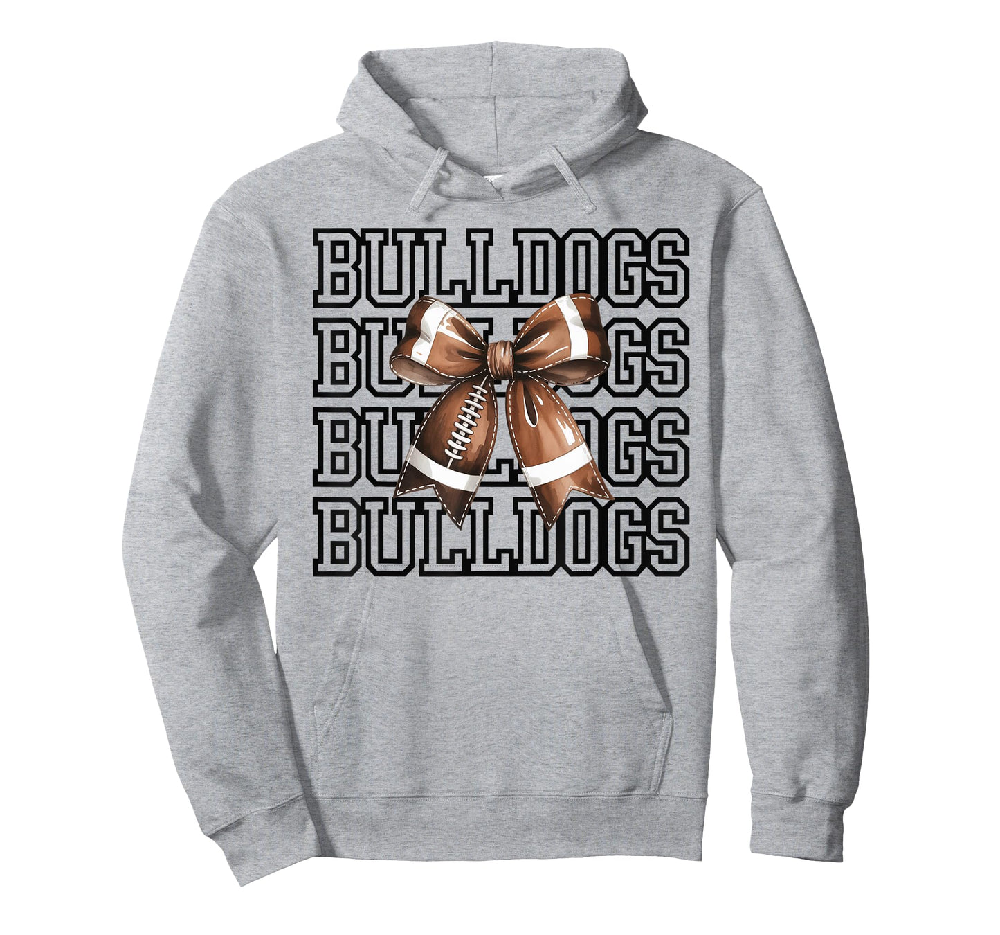 Bulldogs Football Mom Game Day Football Coquette Bow Mascot T-Shirt