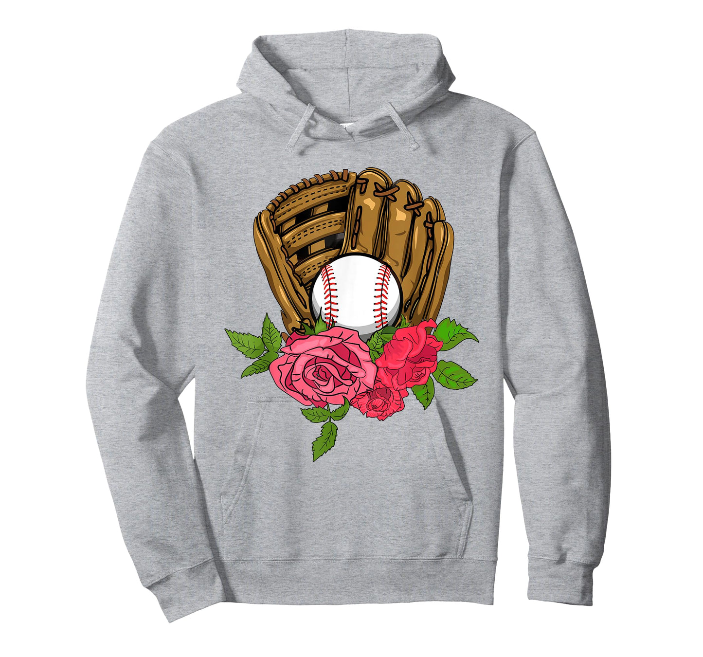 Baseball Softball Floral Glove Idea for Girls Women T-Shirt