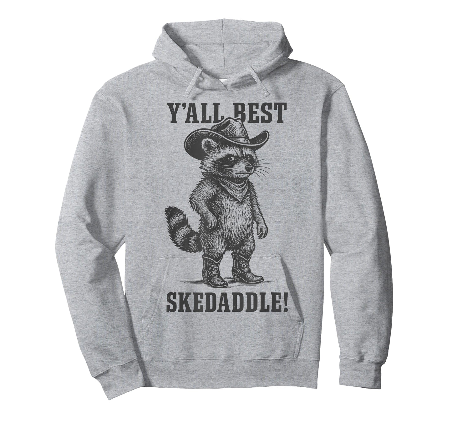 Cowboy Raccoon Y’All Best Skedaddle Funny Western Retro Fun T-Shirt
