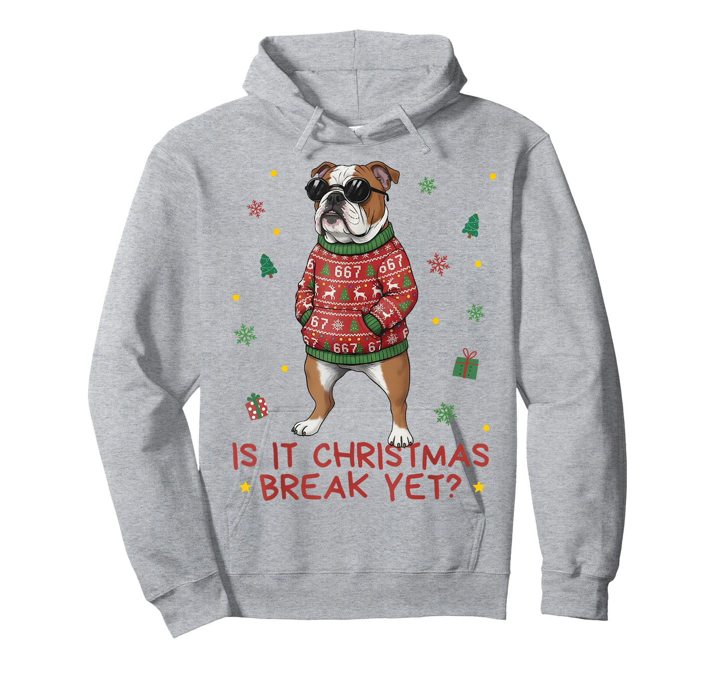 Funny Xmas Holiday is It Christmas Break? Bulldog Teacher 67 T-Shirt