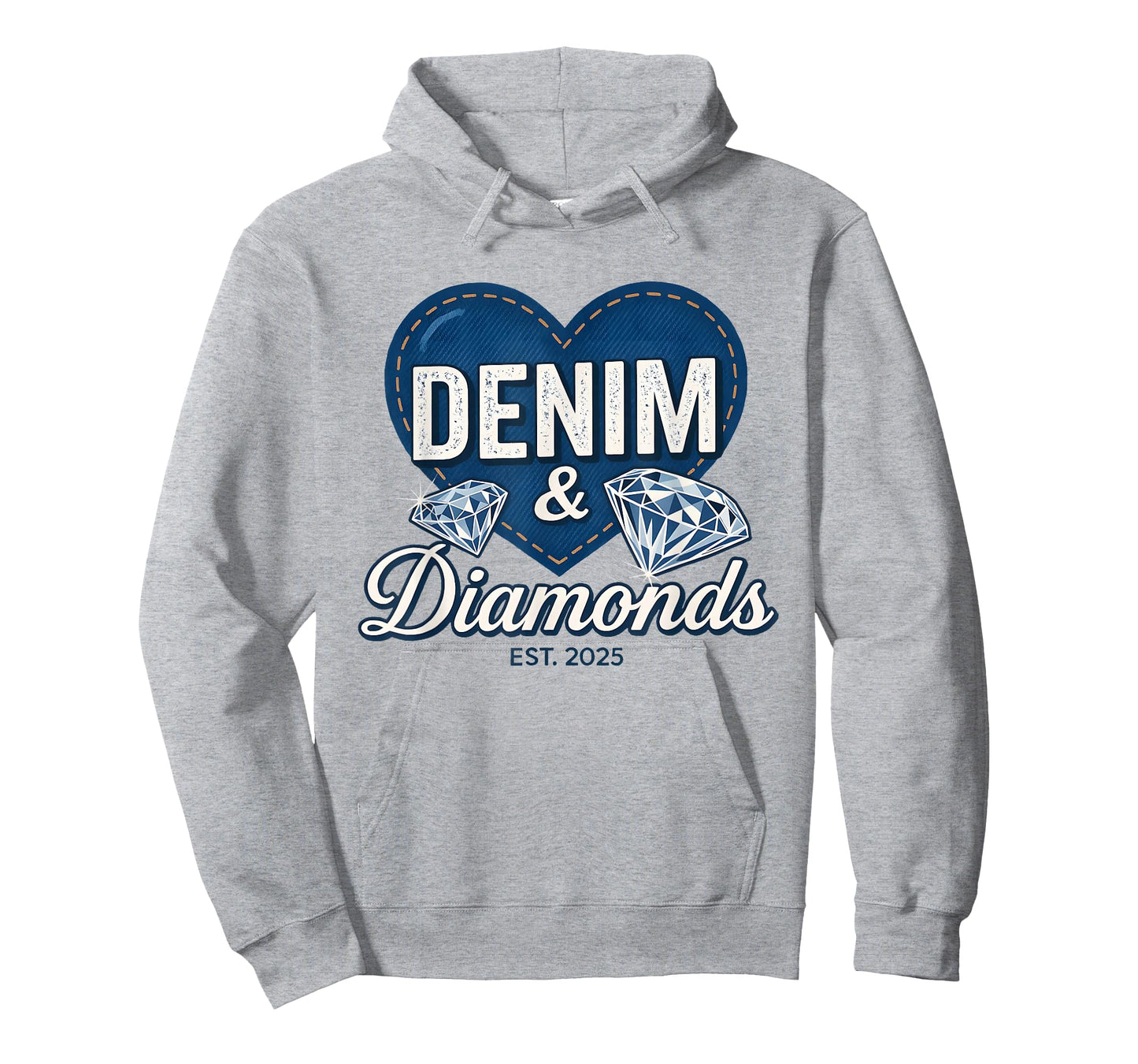Denim and Diamonds Tee Blue Denim Jeans Outfit for Ladies T-Shirt