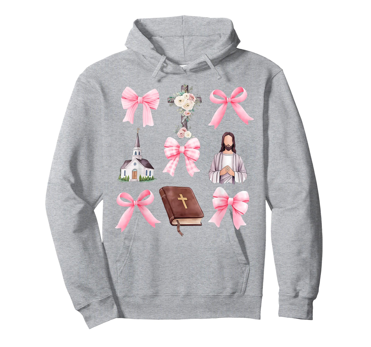 Cross Coquette Bows Floral Jesus Gift For Christian T-Shirt