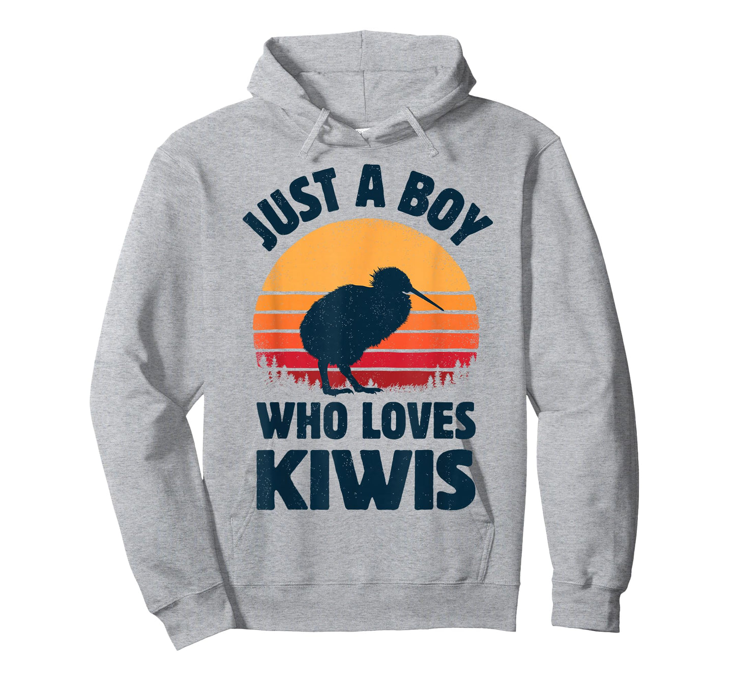 Kiwi Just A Boy Who Loves Kiwis Bird Retro Vintage Sunset T-Shirt