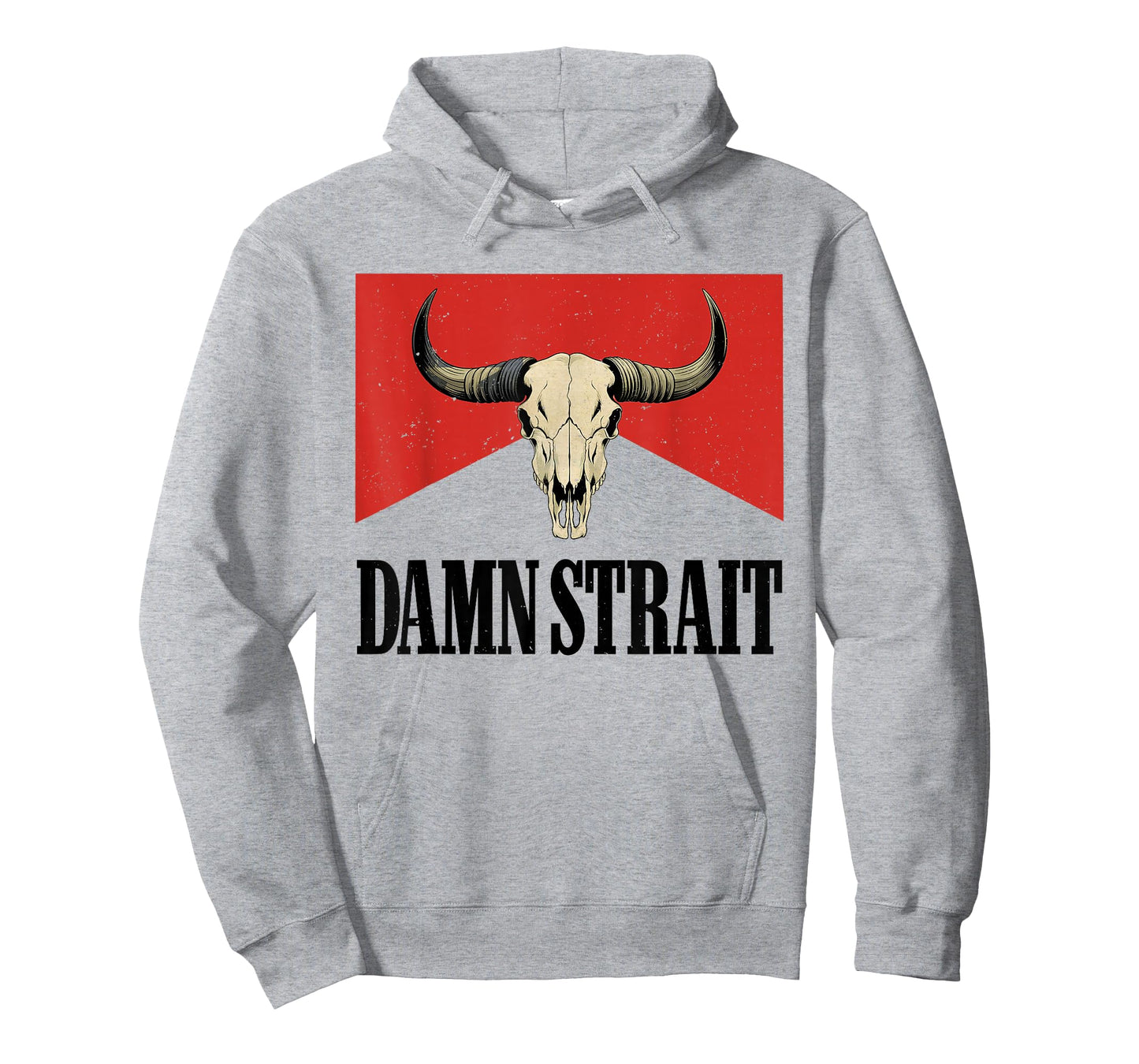 Classic Damn Strait Name Bull Skull Country Western Cowboy T-Shirt