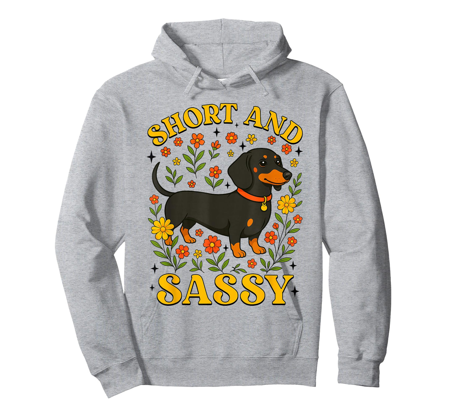 Funny Dachshund Short and Sassy Floral Dog Lover T-Shirt