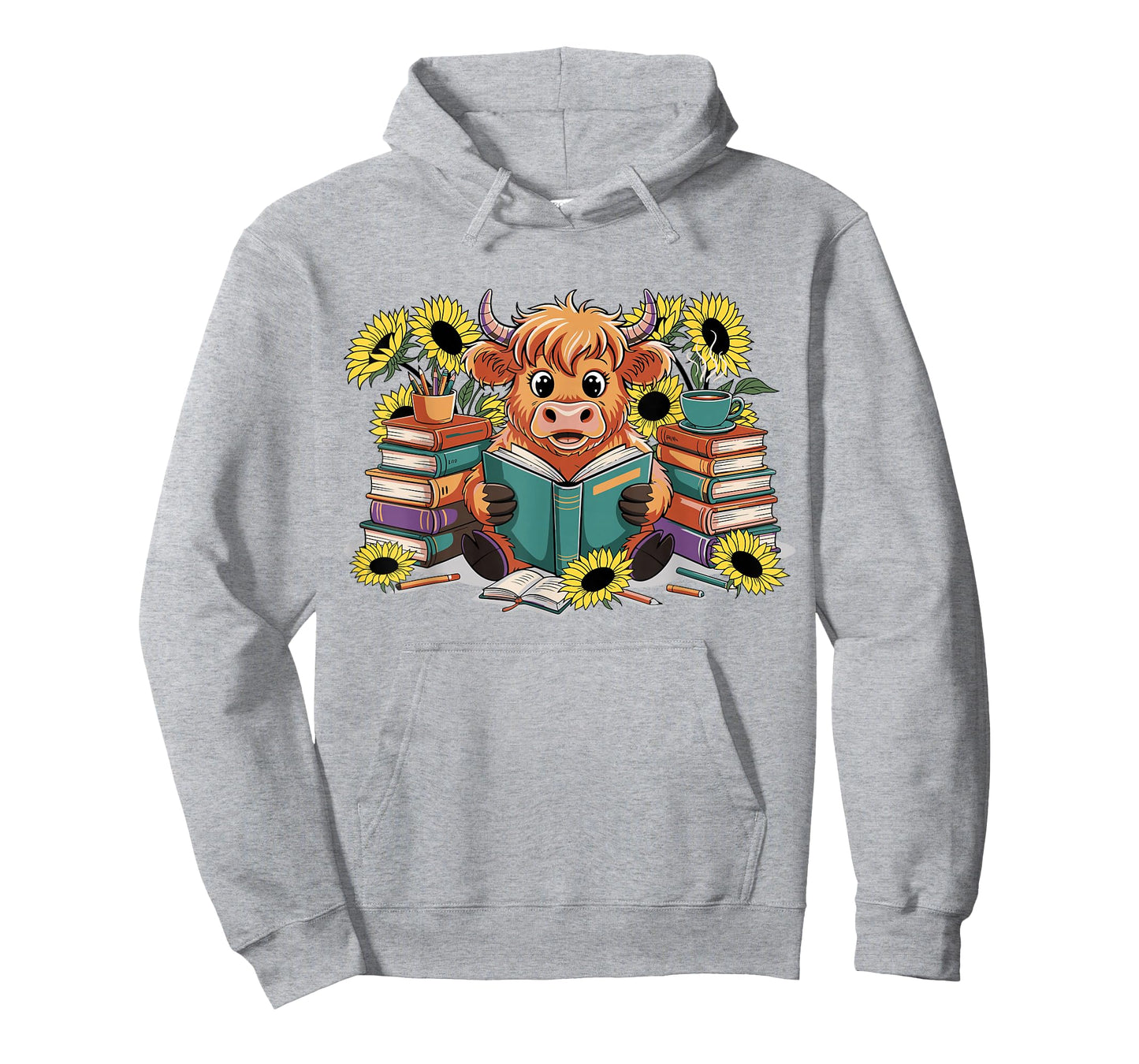 Highland Cow Baby Bookworm Reading Cow Lover T-Shirt