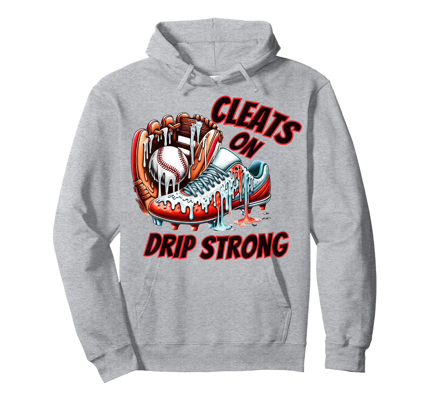 Cleats On Drip Strong Baseball Ice Cream Drip Men Women Kids T-Shirt