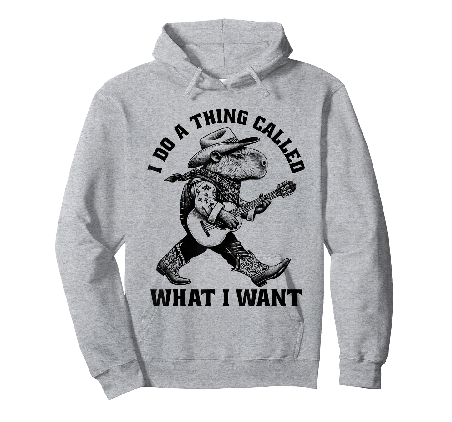Retro Cowboy Capybara Guitar Funny Western Country Music T-Shirt