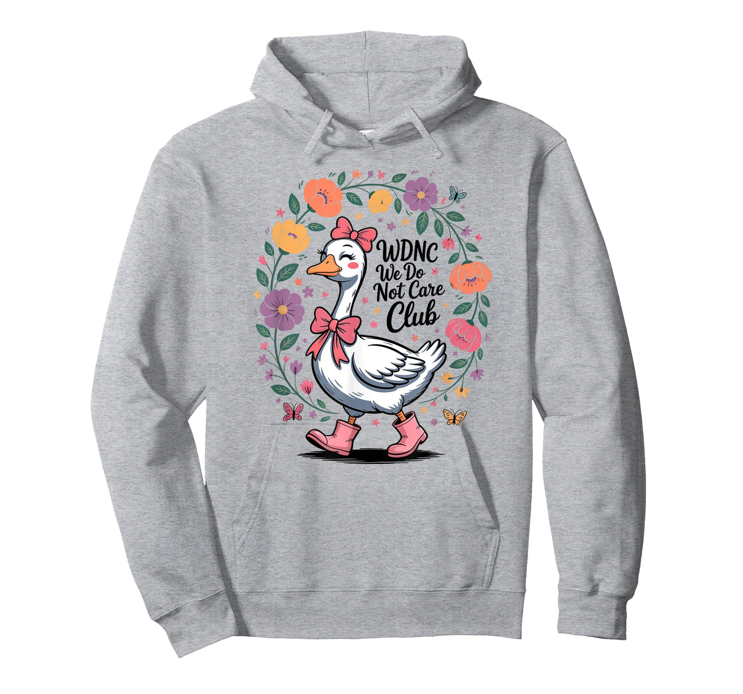 WDNC We Do Not Care Club Goose Floral Design T-Shirt
