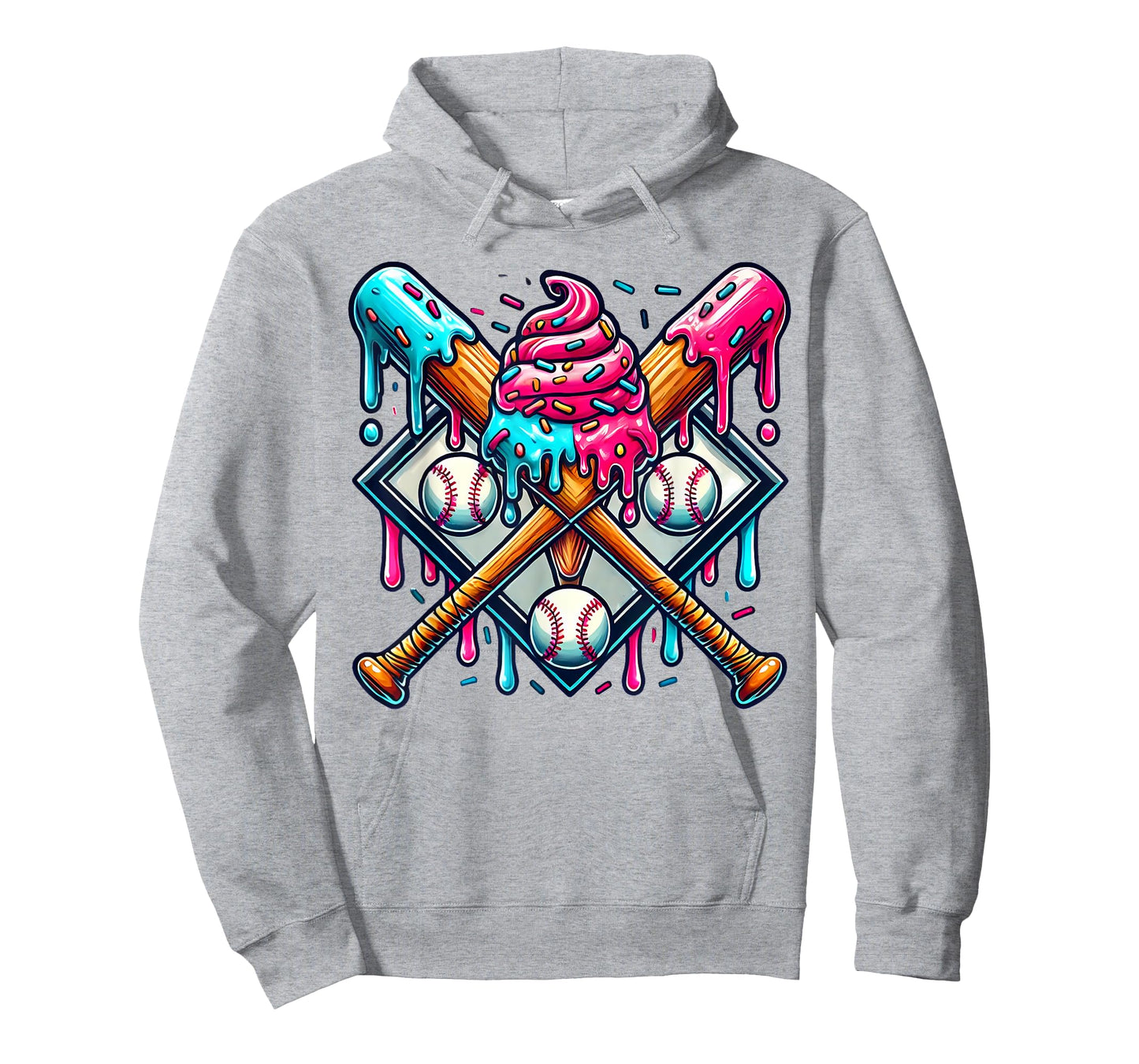 Cool Sport Baseball Bat Home Plate Drip With Sprinkles Drip T-Shirt