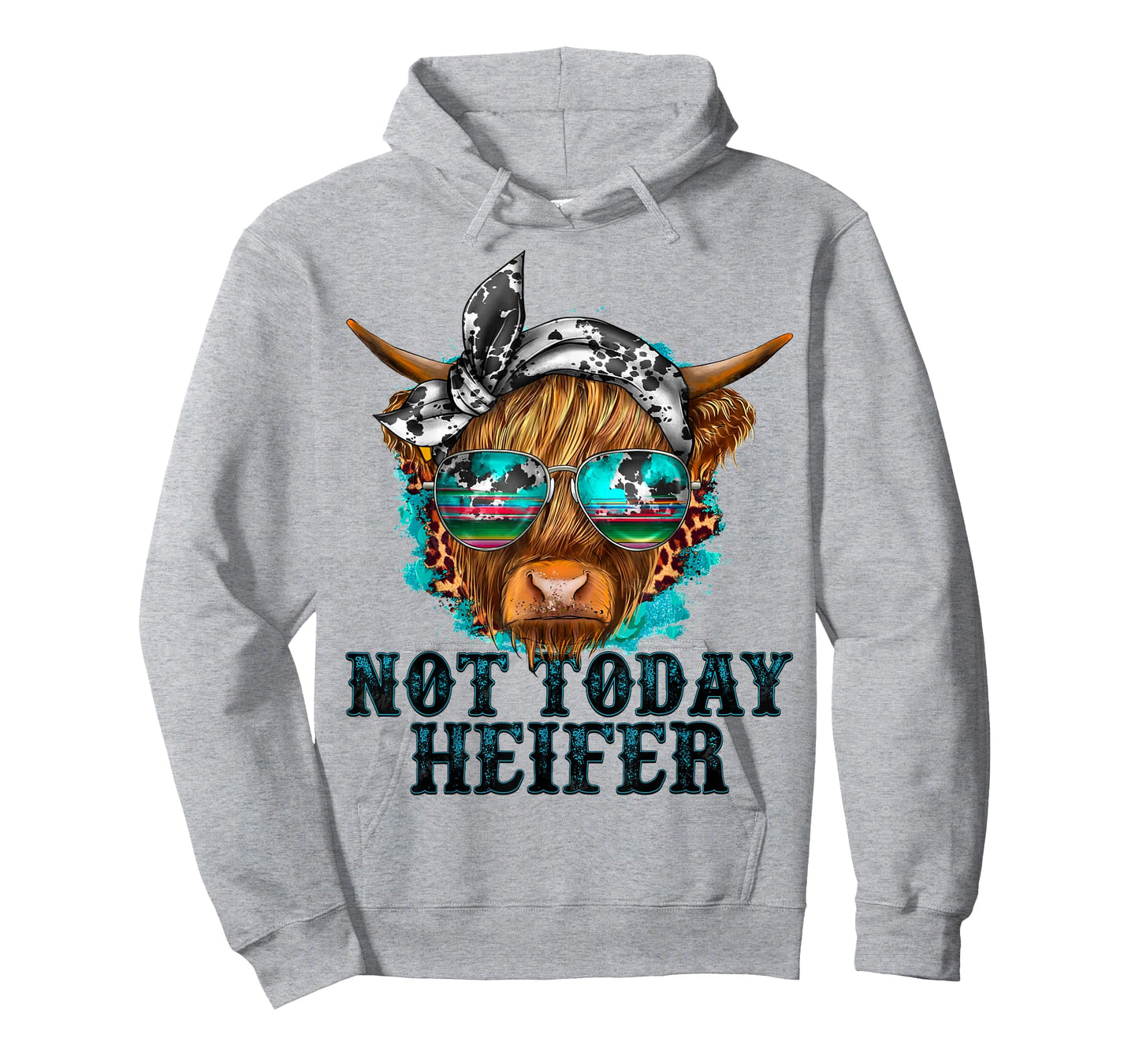 Not Today Heifer Western Country Longhaired Cow Animal Farm T-Shirt