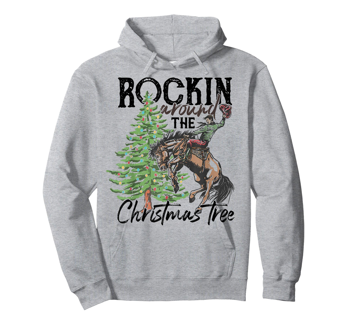 Rockin' Around The Christmas Tree Cowboy Santa Ride Horse T-Shirt