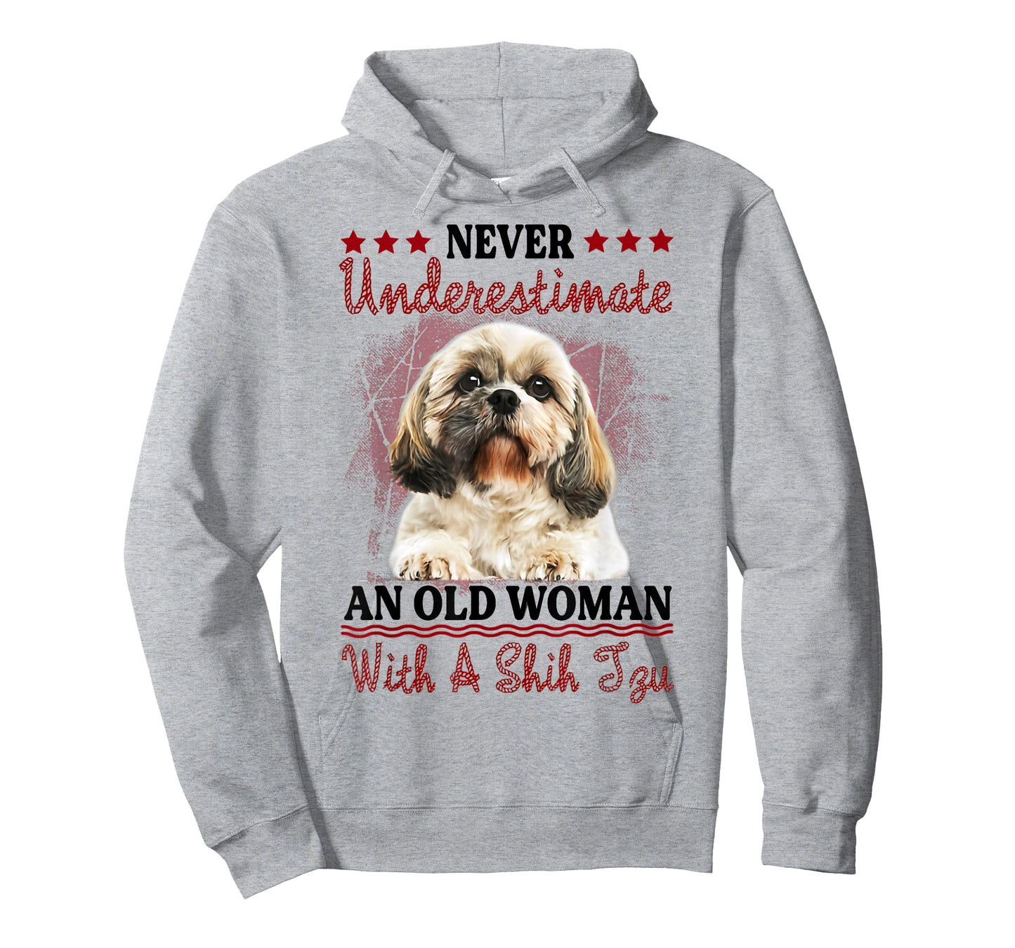 Never Underestimate Old Woman with A Shih Tzu Puppy Face T-Shirt