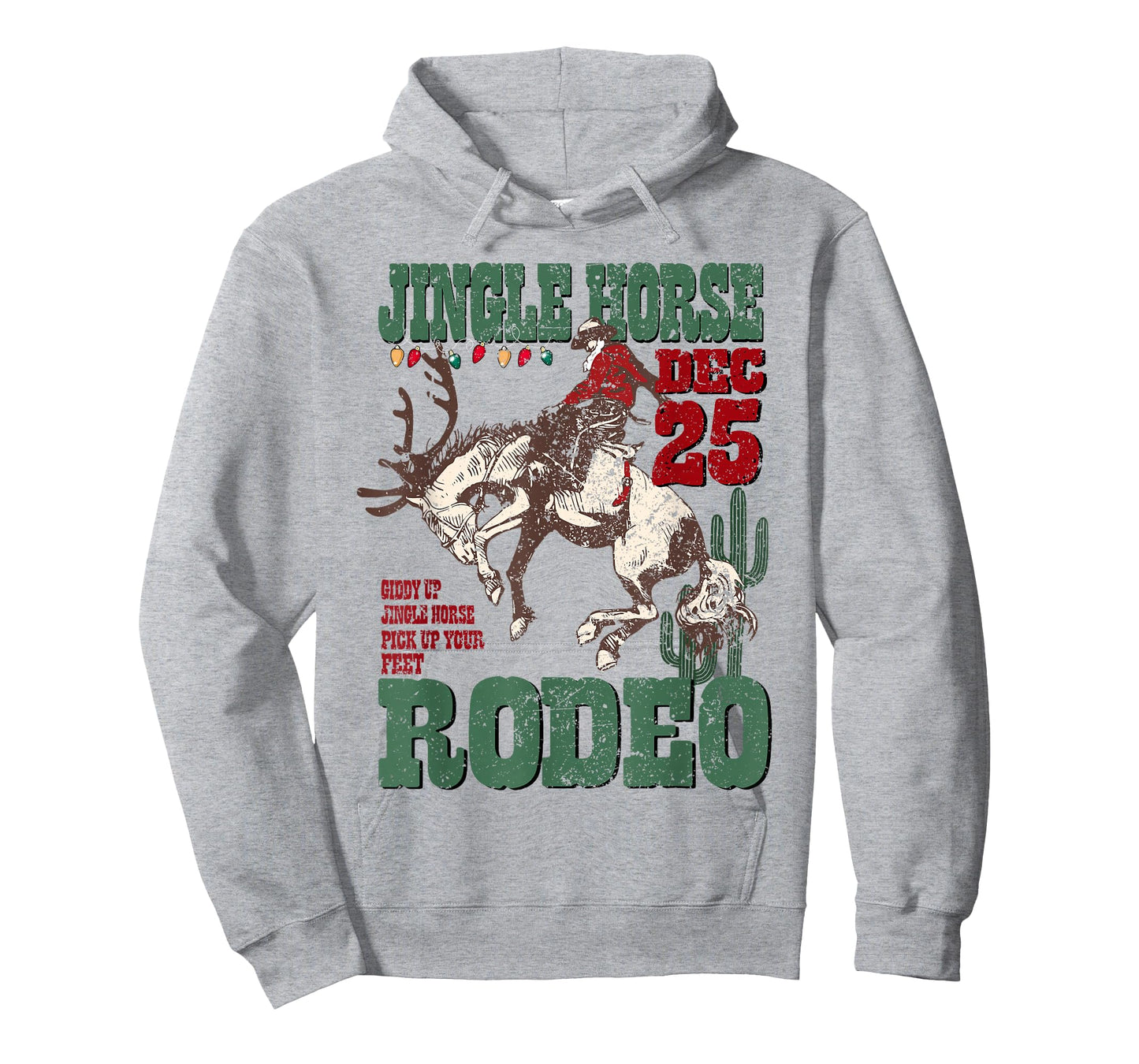 Giddy Up Jingle Horse Santa Cowboy Western Christmas Rodeo T-Shirt