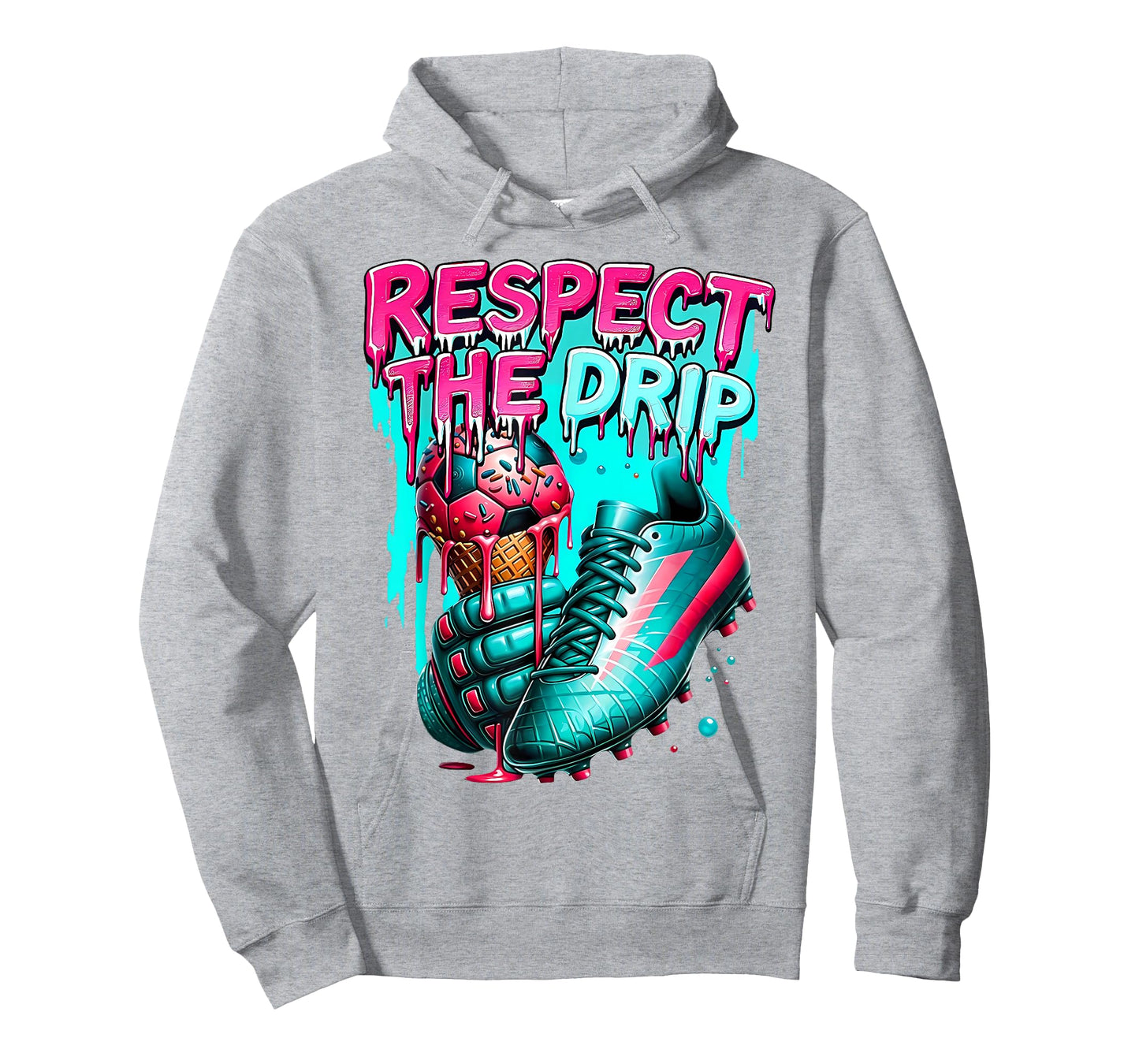 Respect The Drip Soccer Ice Cream Drip with Sprinkles T-Shirt