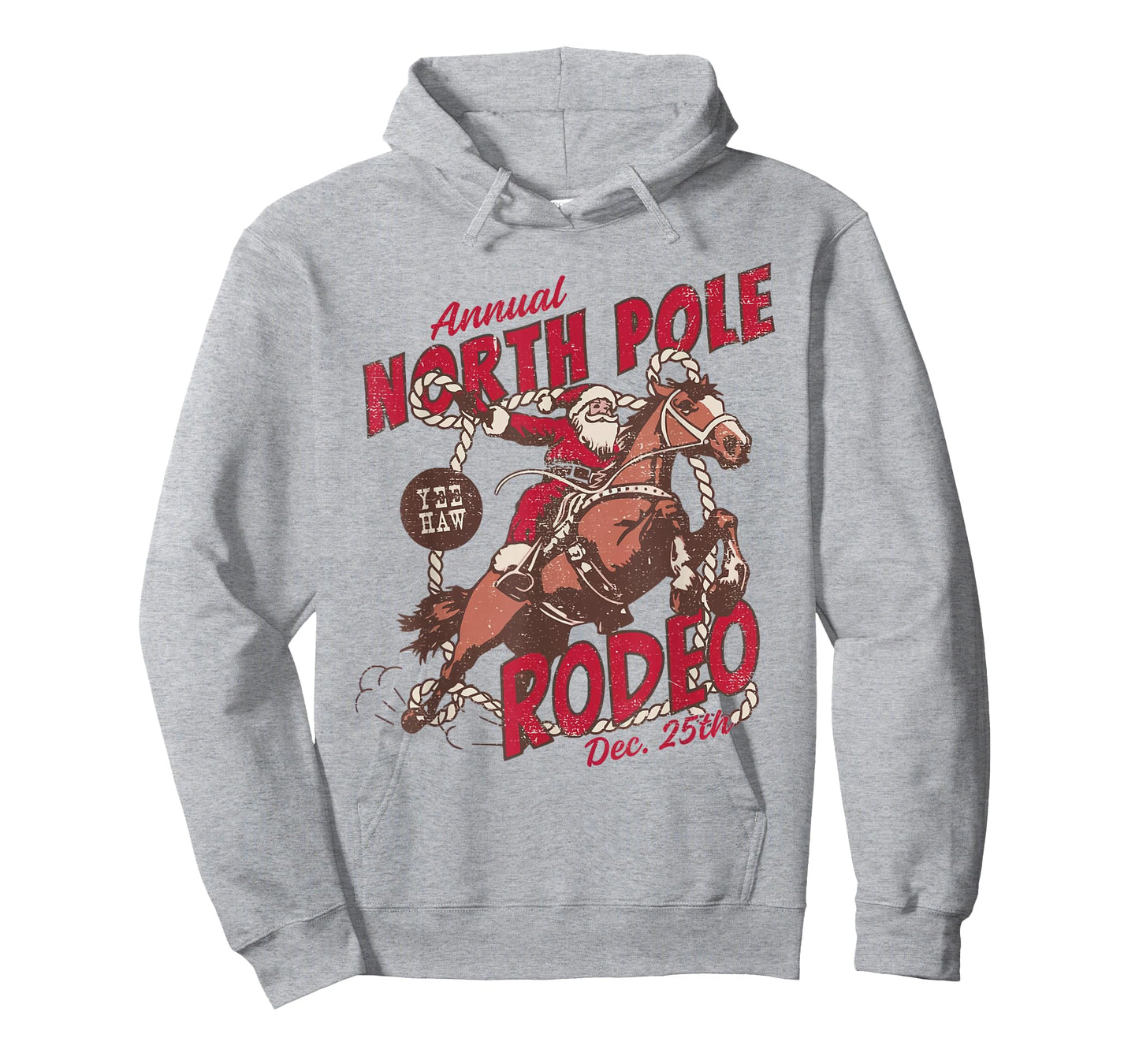 Vintage North Pole Rodeo Cowboy Santa Country Christmas T-Shirt