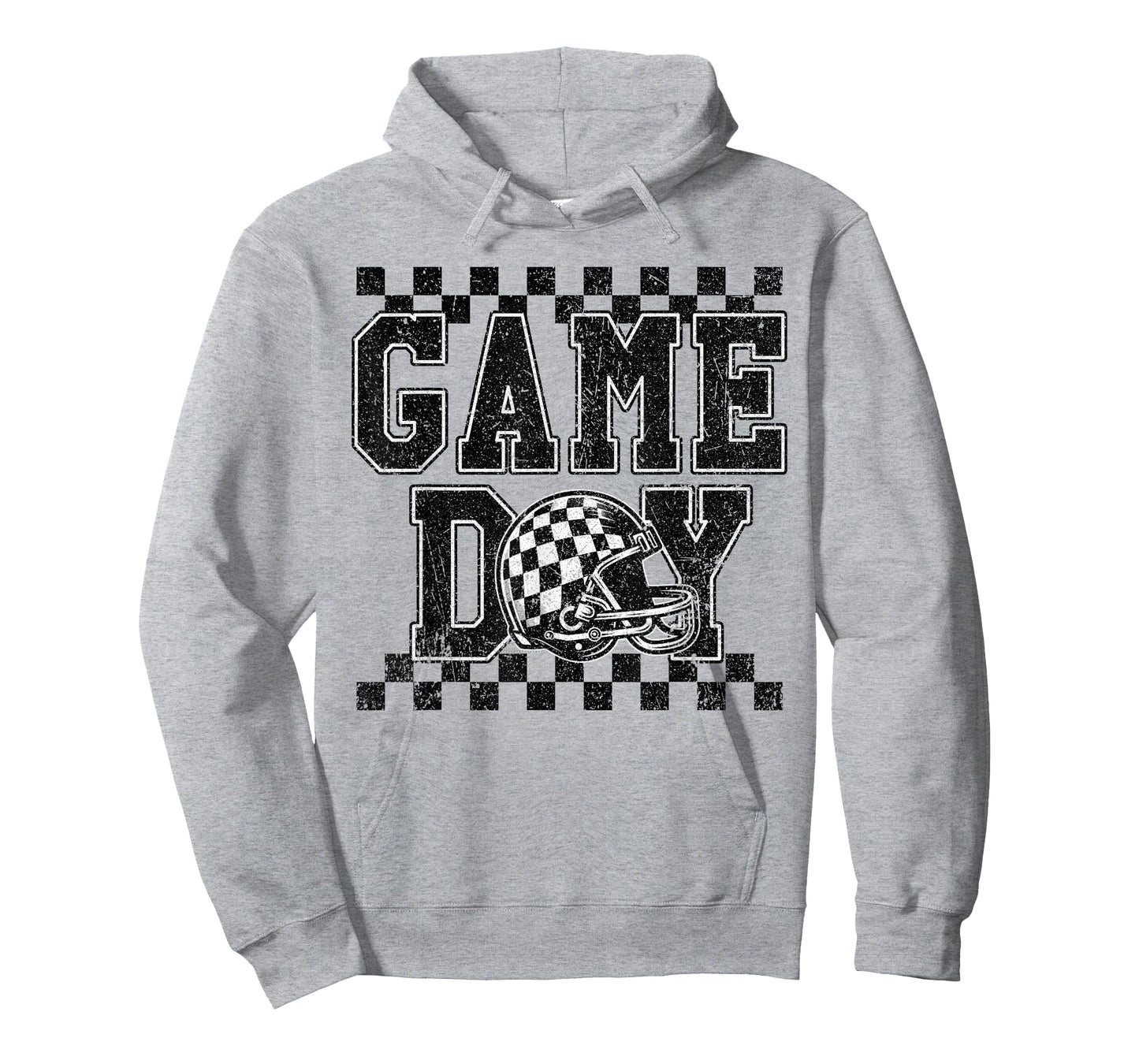 Retro Croquette Black White Checkered Football Game Day T-Shirt