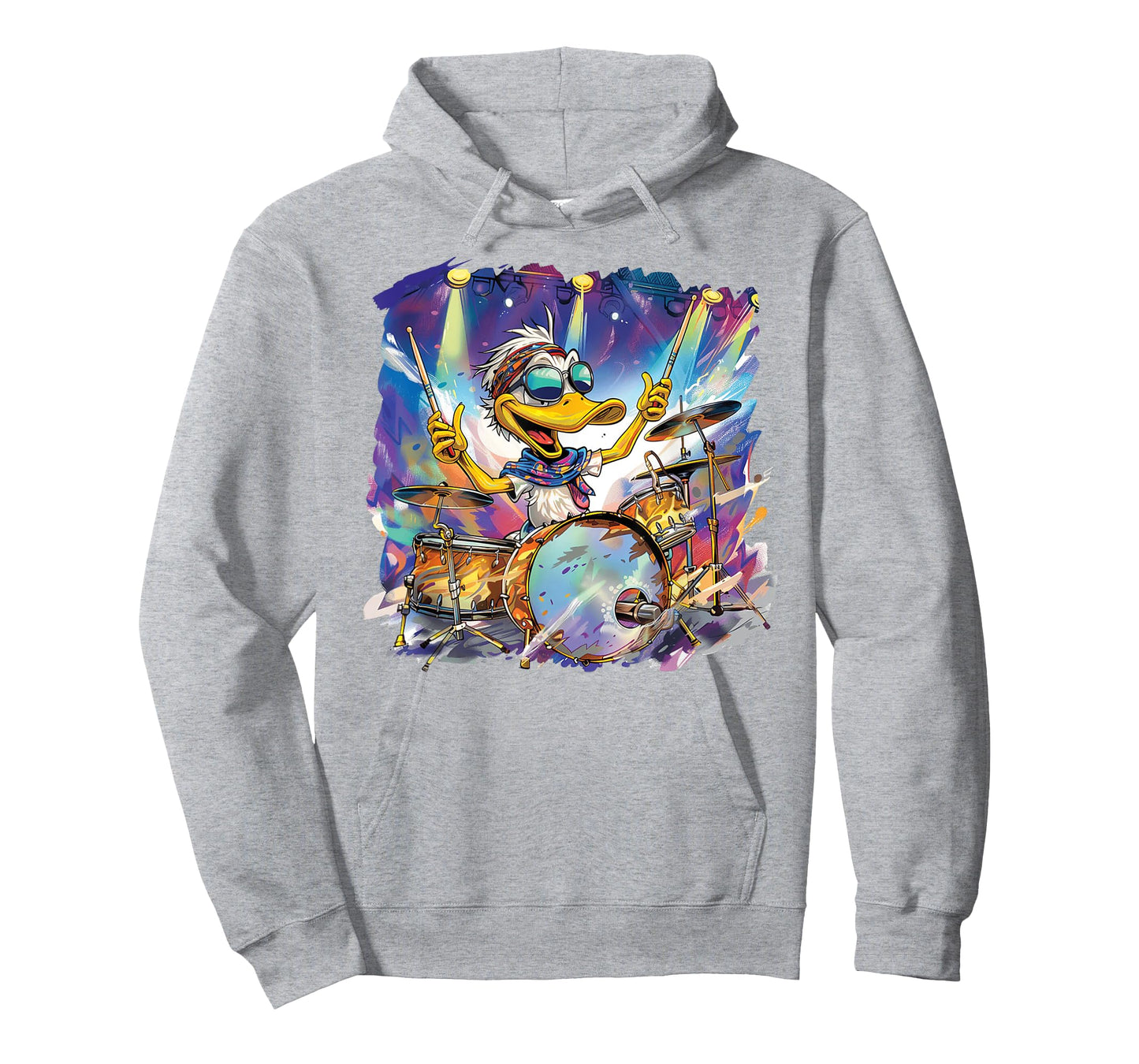 Duck Playing A Drum Set, A Funny Cute Cartoon Duck T-Shirt