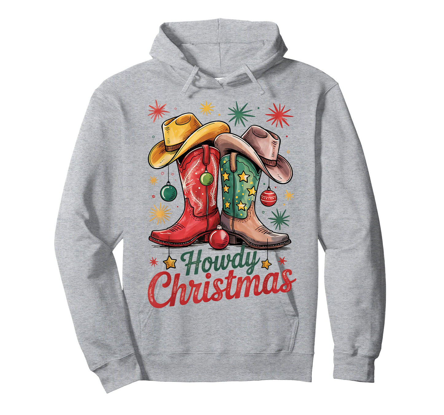 Howdy Christmas Xmas Cowboy Boots Western Cowgirl Rodeo T-Shirt