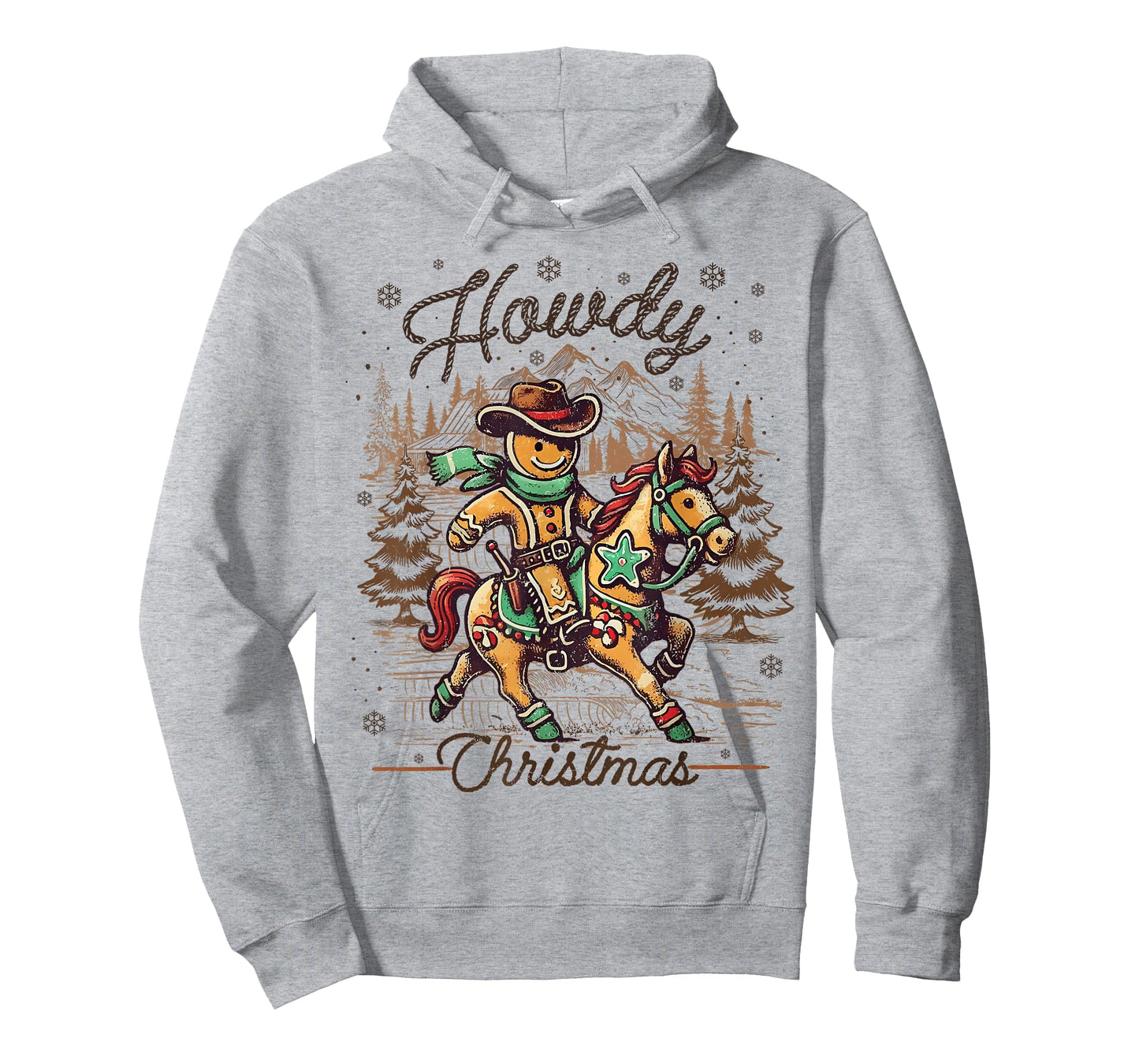 Howdy Christmas Gingerbread Cowboy Ride Horse Western Xmas T-Shirt