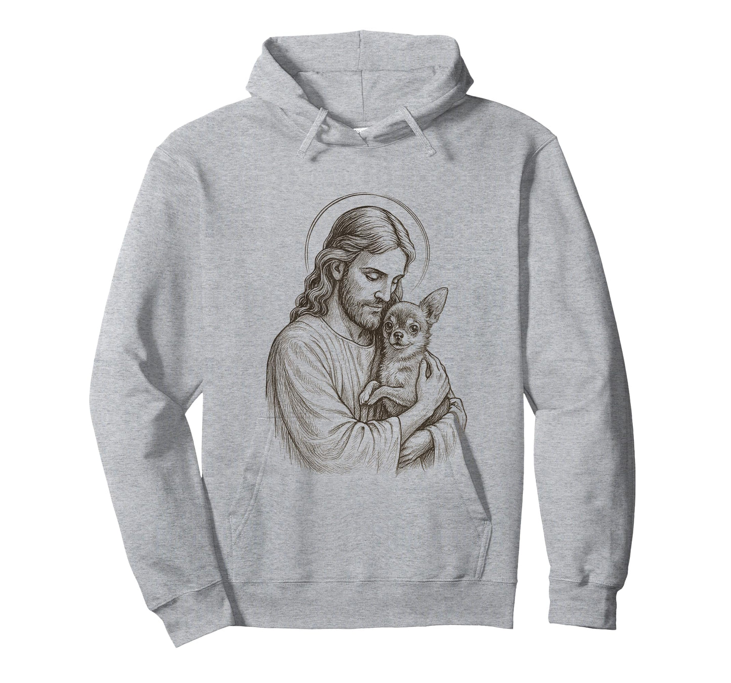 Faithful Chihuahua with Jesus Crown-Funny Religious Dog Art T-Shirt