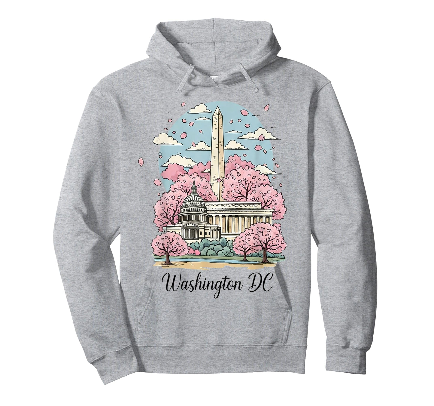 Washington DC Cherry Blossoms Spring Art Travel Souvenir T-Shirt