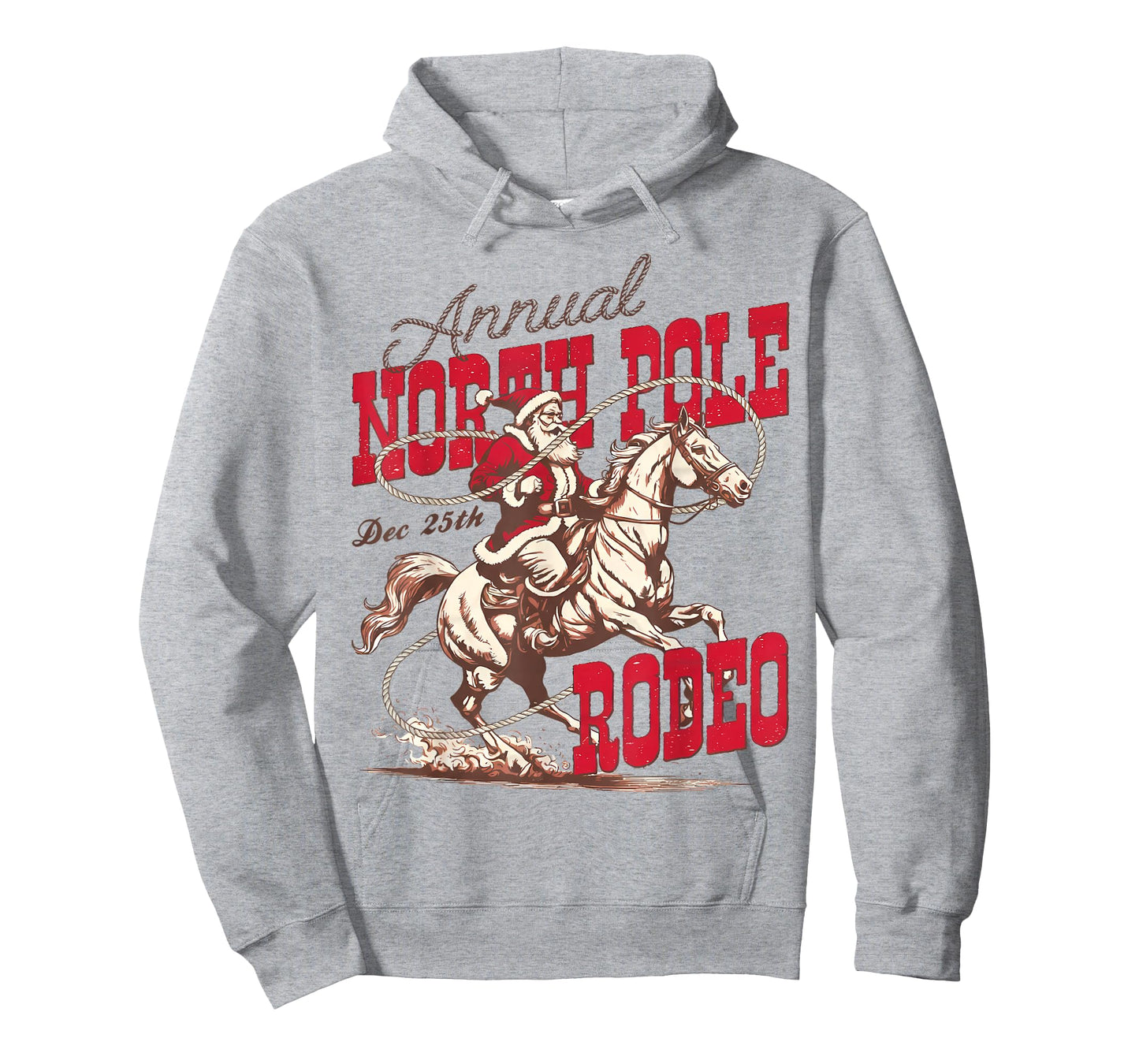 Vintage North Pole Rodeo Cowboy Santa Country Christmas T-Shirt