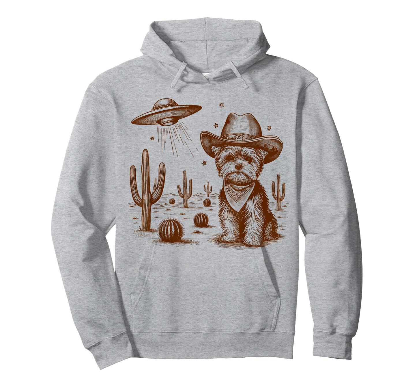 Yorkshire Terrier Lover Yorkie Mom UFO Wild West Western T-Shirt