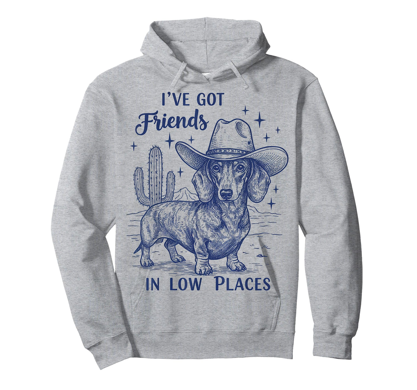 I've Got Friends Low Places Funny Dachshund Cowboy Doxie T-Shirt