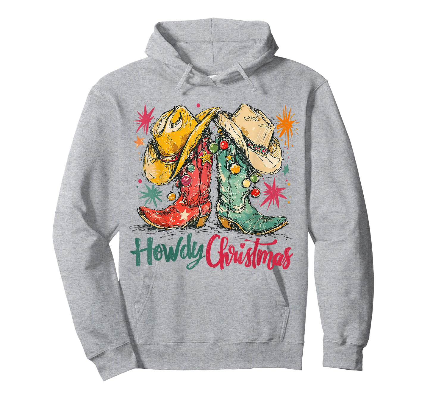 Howdy Christmas Western Cowgirl Boots Retro Country Holiday T-Shirt