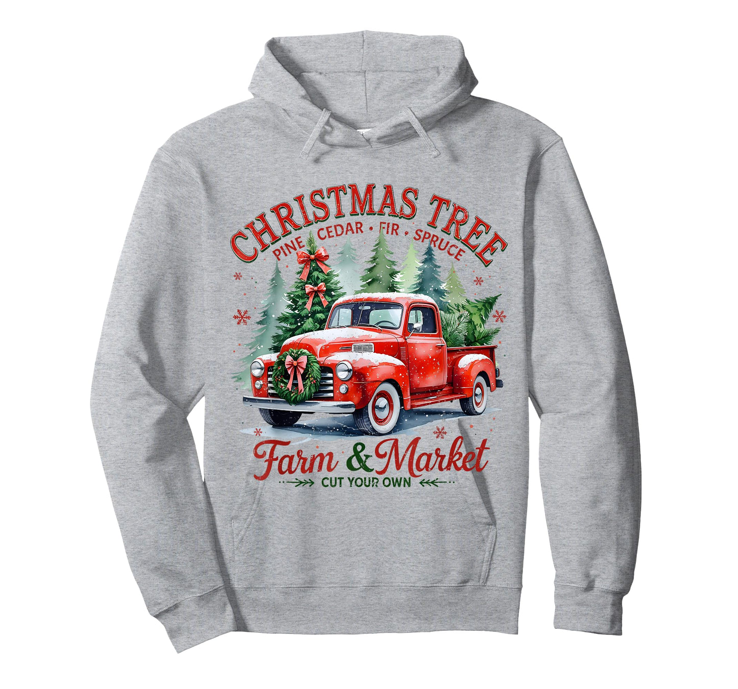 Christmas Tree Farm Red Truck Holiday Vintage Tee T-Shirt